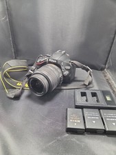 Nikon D5100 Digital Camera w/18-55mm Lens Works Great 4 Batteries, SD Card, Bag