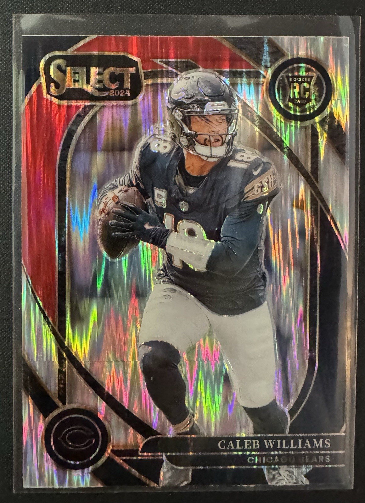 Caleb Williams - 2024 Panini Select Club Level #216 Black & Red Shock Prizm (RC)