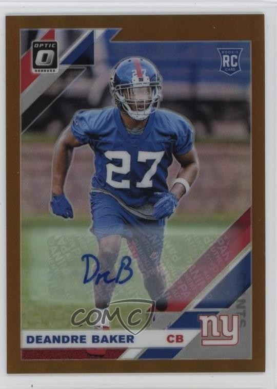 2019 Panini Donruss Optic Rookies Bronze Prizm Deandre Baker Rookie Auto RC 1d4