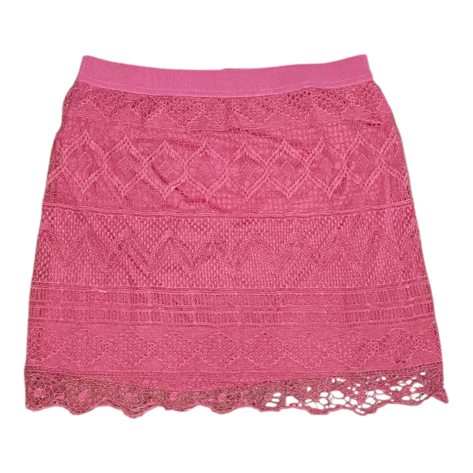 American Eagle Mini Skirt Womens Size 2 Outfitters Pink Lace Overlay Soft Girl