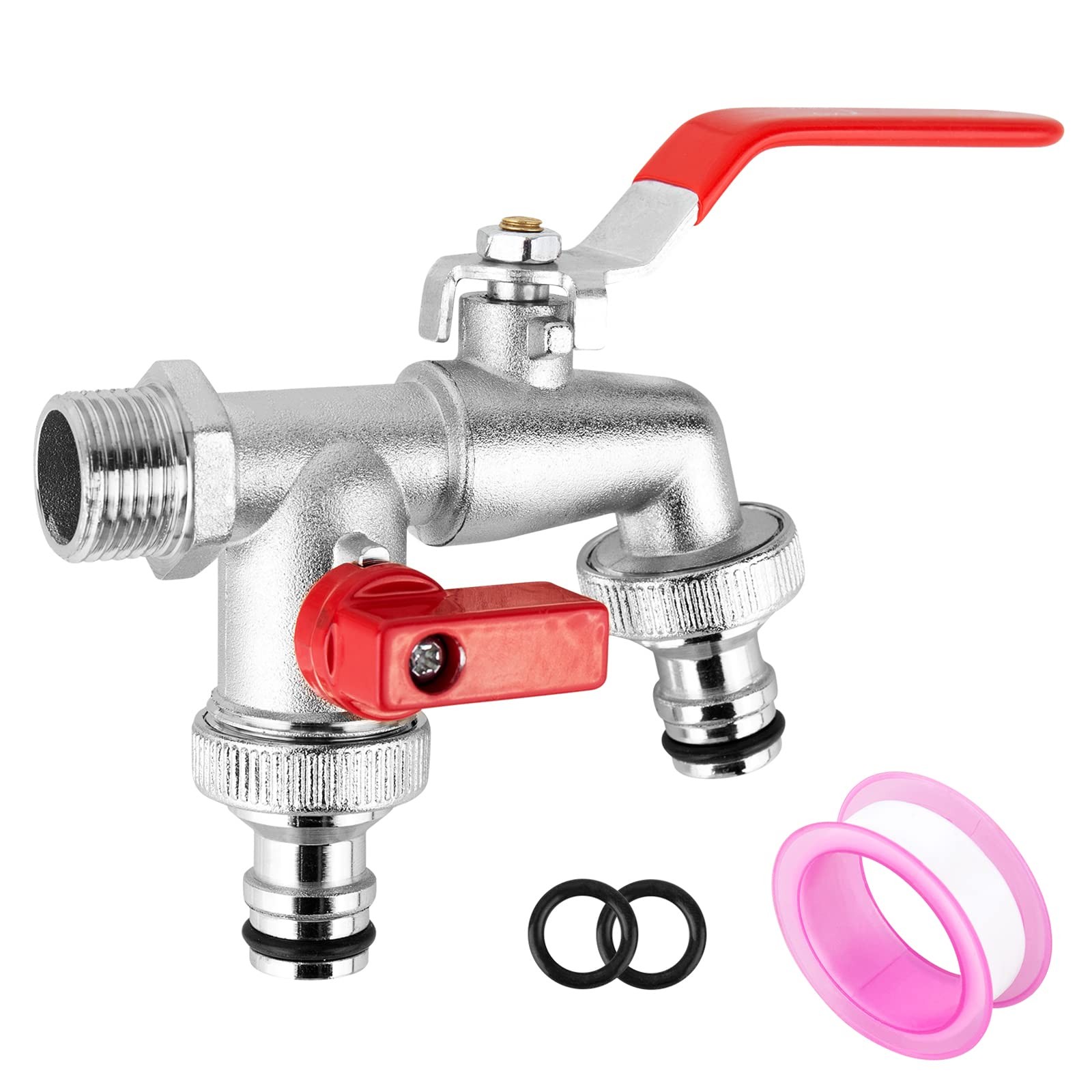 Robinet double de jardin 1/2 pouce en laiton pour arrosage extérieur