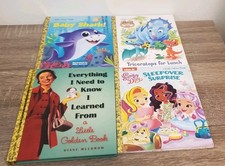 Little Golden Books Lot Of 4 Baby Shark Sunny Day Sleepover Party Dinosaurs 