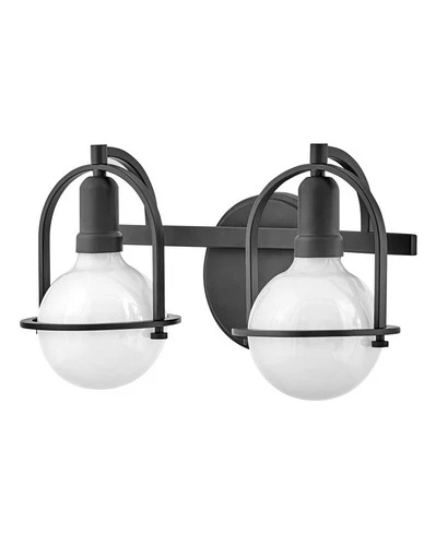 Hinkley Lighting 53772 Somerset 2 Light 16"W Bathroom Vanity - Black - Picture 8 of 9