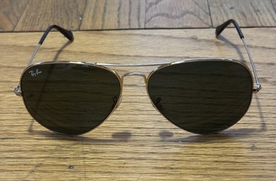 Ray-Ban Aviator Large Metal RB3025 181 Gold G-15 Green Lens Sunglasses 62mm XL