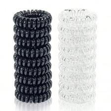 18 Pack Hair Elastics, No Crease Spiral Hair Ties Hair Bands Multi Color Waterpr