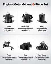 New Engine Motor Mount and Transmission Mount Kit Replacement, Set of 6, Compa