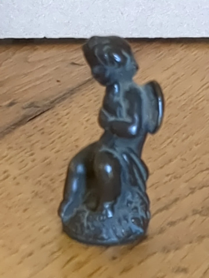 Ancien Bronze Angelot chérubin H 5 cm - Photo 4/4