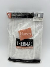 Vintage Hanes Waffle Thermal Ankle Length Long Johns Men's MED Open And Unused