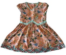Matilda Jane Pink Floral Blue Bird Girls 6/7 Dress Girls Easter Retired 2105