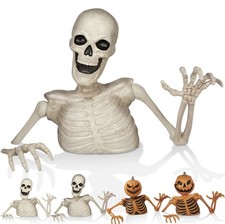 3 Ft. Halloween Pumpkin Groundbreaker Skeleton Giant Scary Outdoor Yard D cor