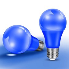 Lkqh 2-pack Blue Light Bulb 9w 60w Equivalent Led Colored Light Bulb E26 B...