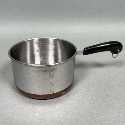 Vintage Revere Ware 1 Cup Stainless Steel Measuring Cup Pan Butter Copper Clad