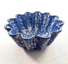 Vintage Stangl Town & Country Blue Spongeware Turk’s Head Jello Mold Bowl