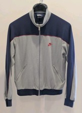 Nike Vintage 80s Track Jacket Men's M Full Zip Black/Red/Gray Swoosh Logo Pocket