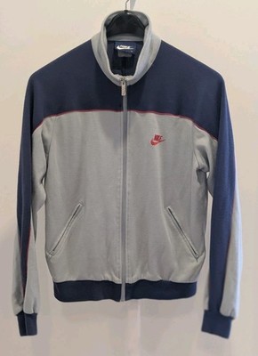 Nike Vintage 80s Track Jacket Men's M Full Zip Black/Red/Gray Swoosh Logo Pocket