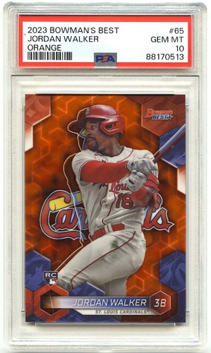 *ORANGE/25* JORDAN WALKER 2023 Bowman's Best #65 PSA 10 GEM MINT! RC !#88170513