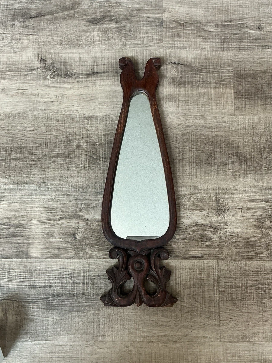 Carved Wood Mirror In Collectible Wall Hangings & Mirrors for sale