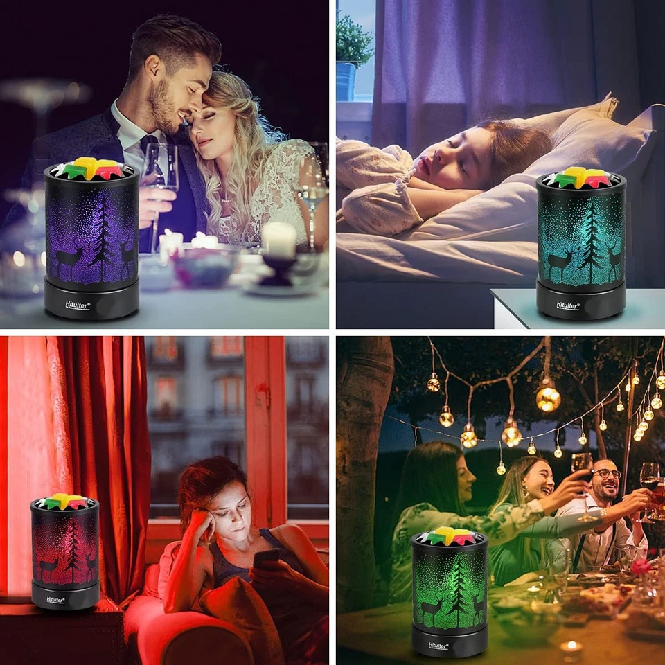 Hituiter Wax Melts Warmer 7 Colors Lighting Pine Forest Deer Design 6 Pc Set - Image 3 of 4