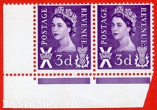 SG. S7Ev. XS8b. Scotland 3d Deep lilac. An UNMOUNTED MINT left hand botto B84322