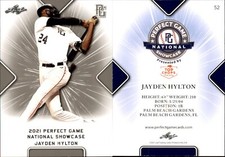 JAYDEN HYLTON 2021 LEAF PERFECT GAME 