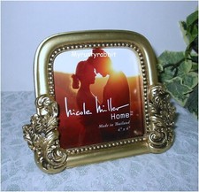 Nicole Miller Gold Ornate Baroque Style Photo Picture Frame 4x4 -Square Top