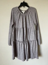 Tucker Tate Girls Pink & Gray Soft Long Sleeve Round Neck Midi Dress s 6