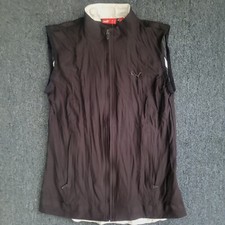 Ladies Puma Sleeveless Mock Neck Full Zip Vest Solid Black XS