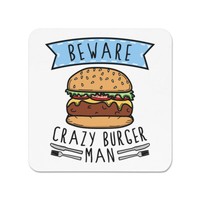 Beware VerrüCkte Hamburger Mann KüHlschrankmagnet Fast Food Lustiger Witz