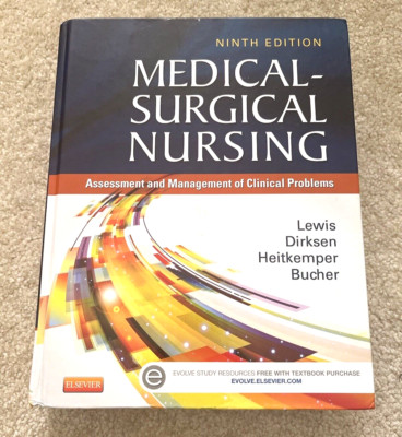 Medical-Surgical Nursing Text Book Study Guide Ninth Edition Hardcover Clinical