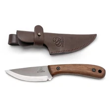 Carbon Steel Bushcraft Knife Walnut Handle With Leather Sheath BeaverCraft BSH7