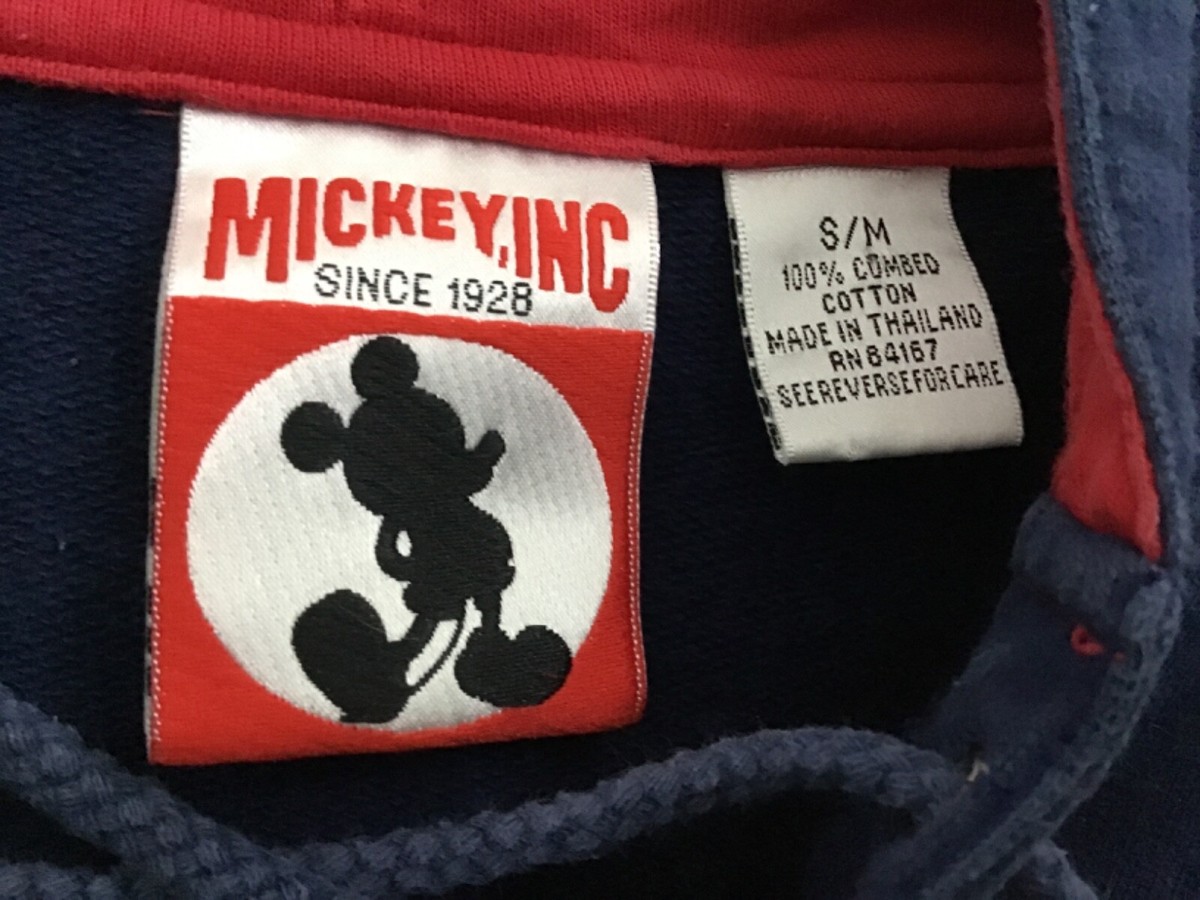 Vintage Mickey, Inc Women's Blue Embroidered Mickey Pullover L/S Hoodie Size S/M View 2