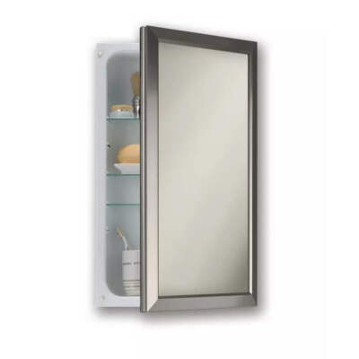 Jensen 625N244SNC Hampton 15'' x 25.5'' Recessed Medicine Cabinet in Satin Nickel