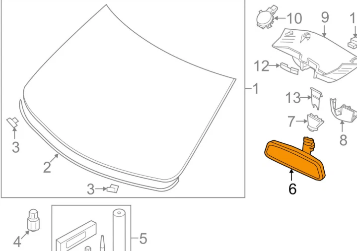 VOLVO XC90 MK2 Inerior Rear View Mirror 31442553 NEW GENUINE - Image 2 of 4