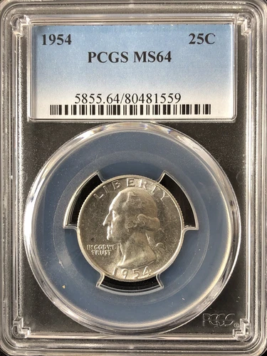1954 25C Washington Quarter Dollar PCGS MS64   80481559
