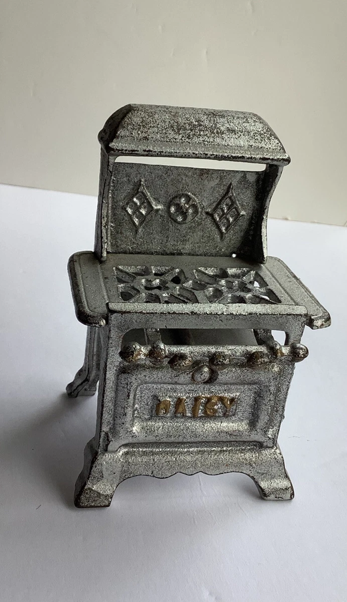 SALE! Vintage Silver Cast Iron Miniature Toy Antique Stove Daisy Champion  545 | eBay