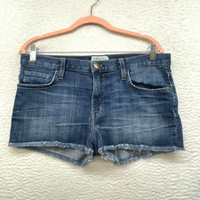 Current Elliott Shorts Womens 27 Blue Jean The Boyfriend Denim Cut Off Dark Wash