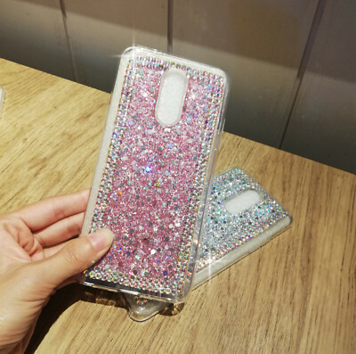 Luxury Bling Glitter Diamond Sparkly Sequin Soft Silicone Back Phone Case Cover 
