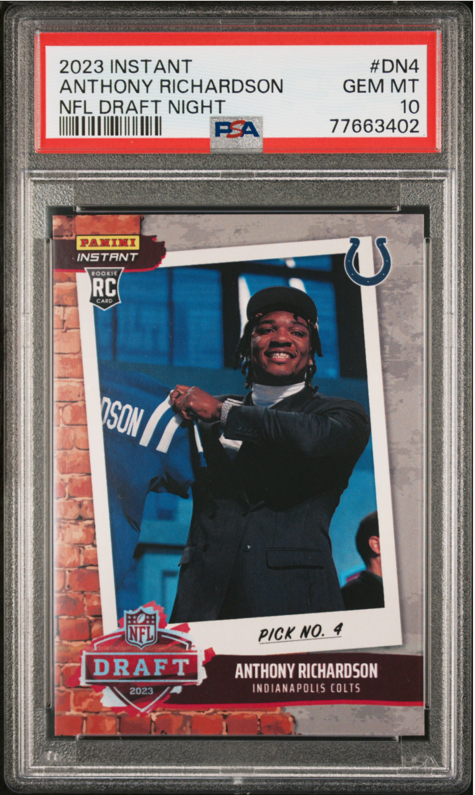 2023 Panini Instant Draft Night Anthony Richardson RC ROOKIE /2419 #DN4 PSA 10