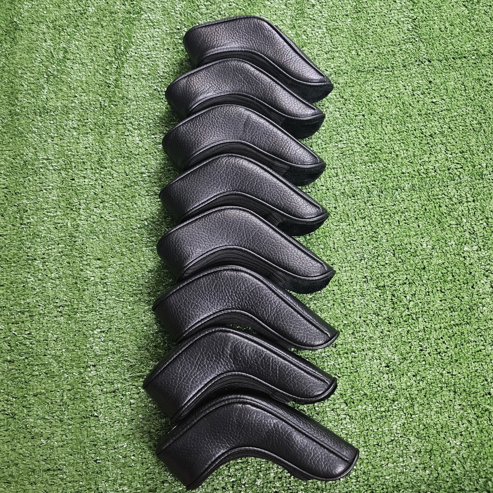 8 Piece 4AW, SW Waterproof Black Leather Stretch Iron/Hybrid Golf