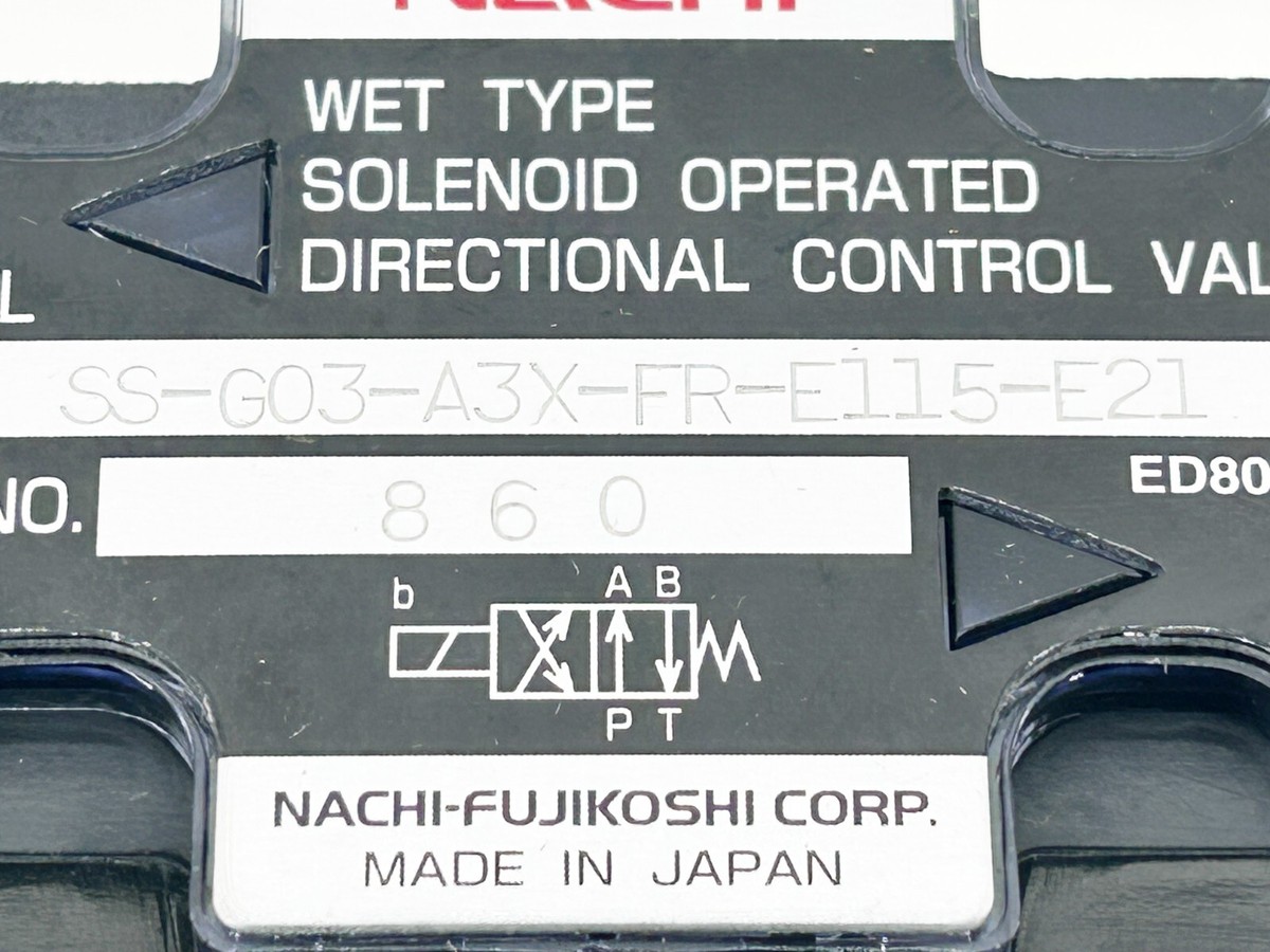 New Nachi SS-G03-A3X-FR-E115-E21 Hydraulic Solenoid Valve Wet Type