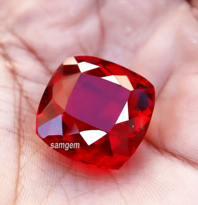 Red Ruby Natural Cushion Cut 54.80 Ct Certified Loose Gemstone Certified