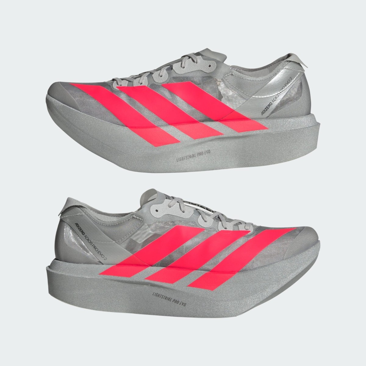 adidas Adizero Adios Pro Evo 2 Silver Metallic-Lucid Red Running