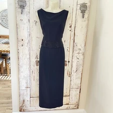 Vintage Daymor Couture by C. Mercedes Ferreira Size 10 Womans Black Beaded Dress