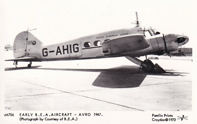 BEA Avro Anson G-AHIG 1947 Pamlin Prints Repro Foto Postkarte AM706