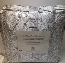 Laura Ashley  Twin XL  Floral  Satin Pintuck Comforter Set 2-Piece