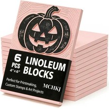 Linoleum Blocks for Printmaking, Pink Rubber Stamp Carving Blocks Rubber Carv...