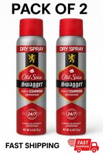 Old Spice Swagger Cedarwood Dry Spray Antiperspirant Deodorant 4.3oz 2 Pack New