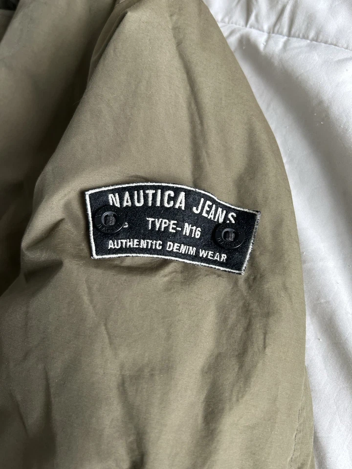 Vintage Nautica Down Jacket Parka Adult XXL Green Type N-2 Military Style Puffer - Image 3 of 4