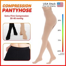 Women Compression Pantyhose 20-30 mmHg Support Stockings Varicose Veins Edema
