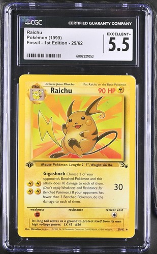 Raichu (1st Edition) graded CGC 5.5 for sale on eBay